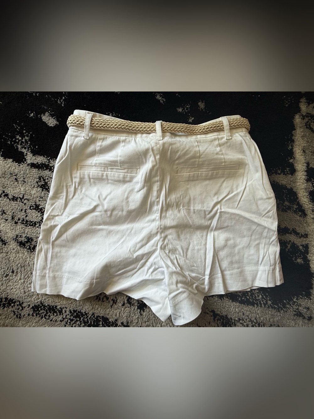 NWT Express White Belted Shorts Size 6 - Picture 3 of 4